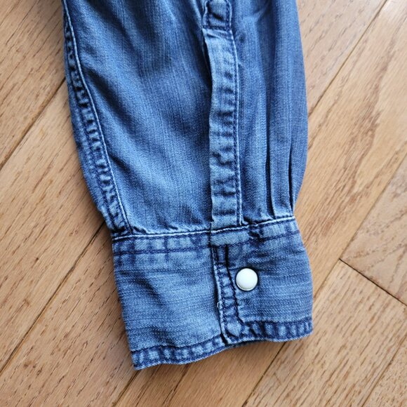 Lola River Blouse Chambray Long Sleeve Button Up L - Picture 7 of 12